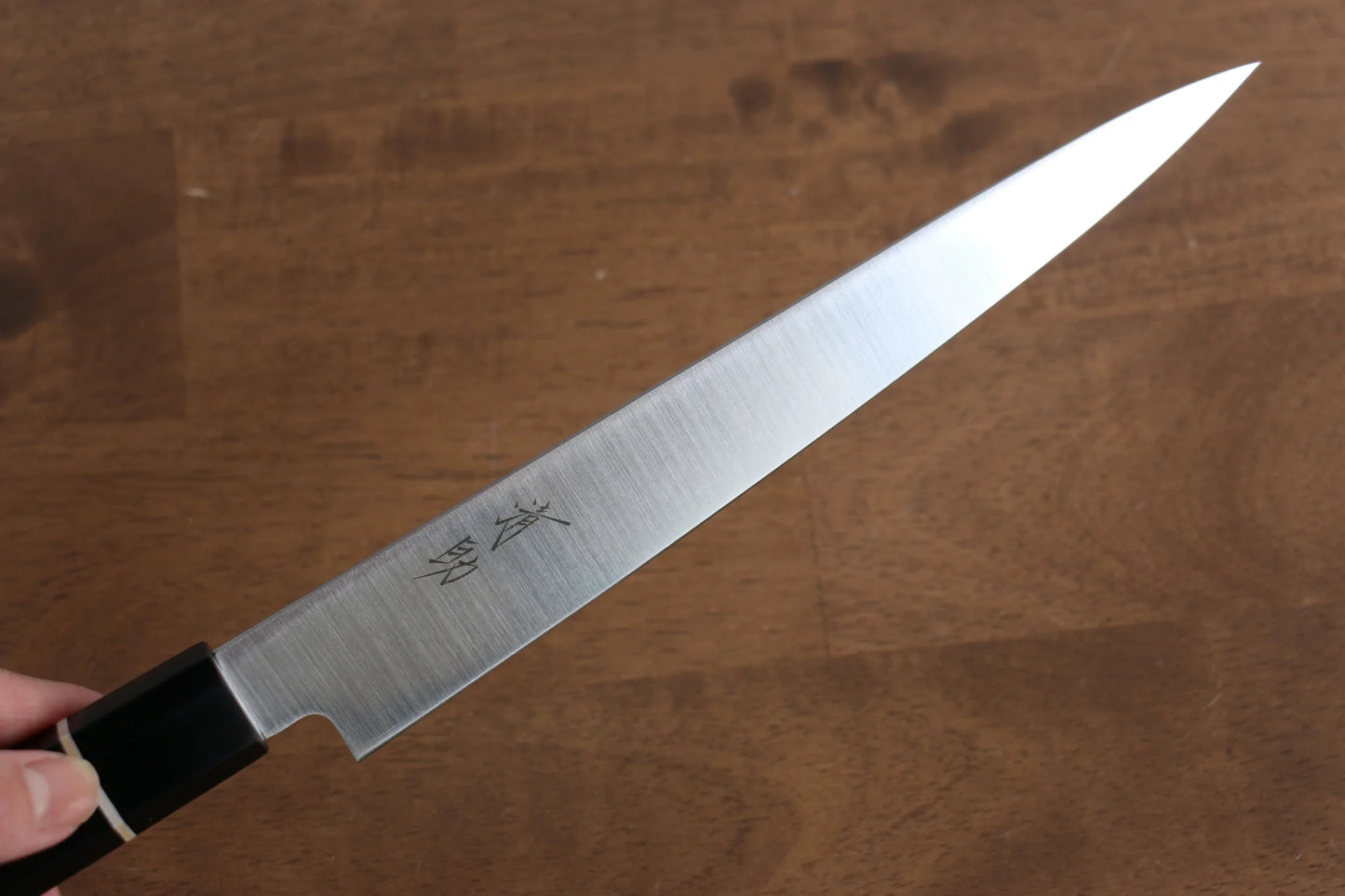 Thương hiệu Seisuke Thép Molybdenum (MOL) Dao cắt lát chuyên dụng dao Nhật 210mm chuôi dao gỗ Pakka đen