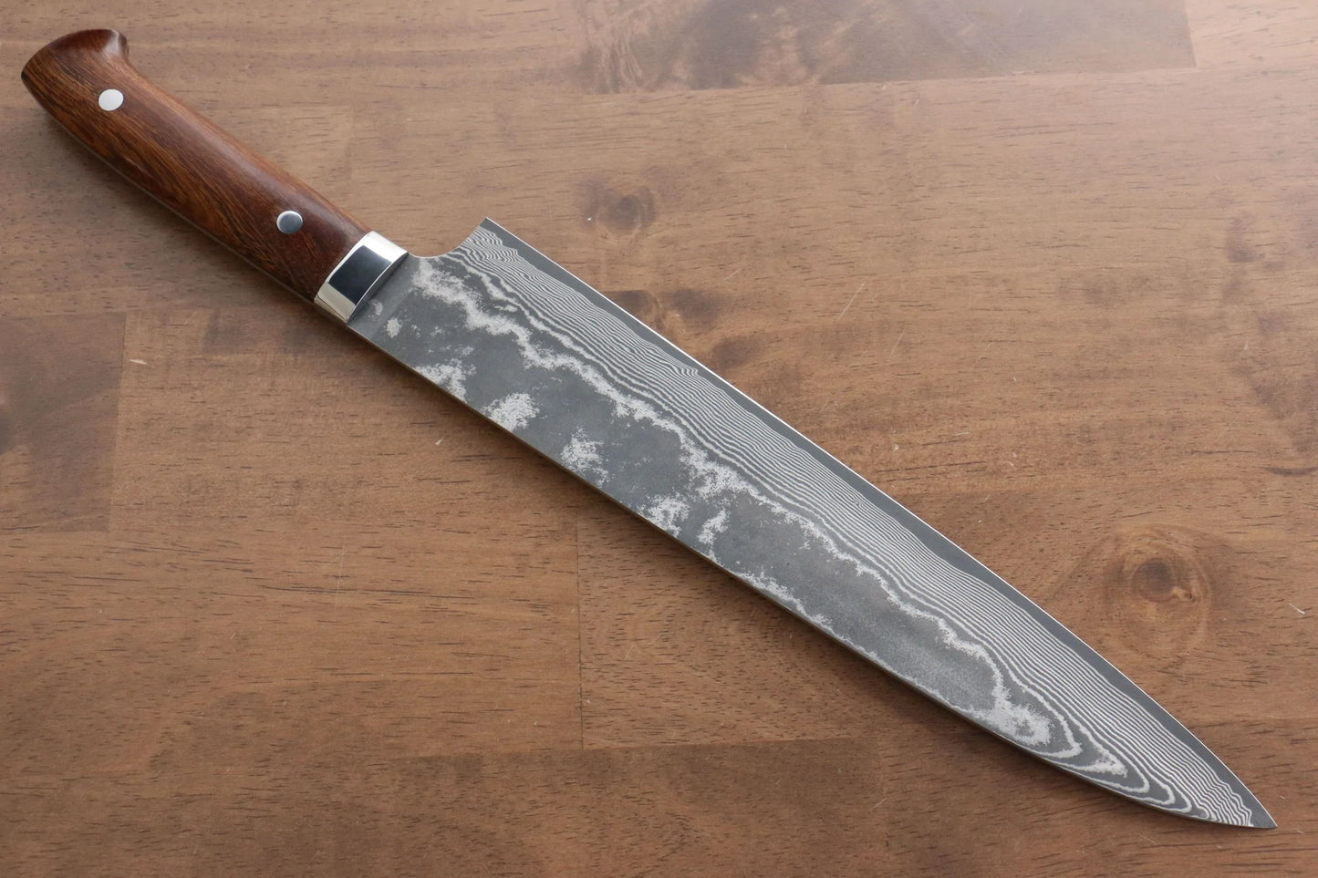 Marke Takeshi Saji R2/SG2 Mehrzweckmesser aus schwarzem Damaststahl, japanisches Gyuto-Messer, 270 mm Griff aus Lim-Holz