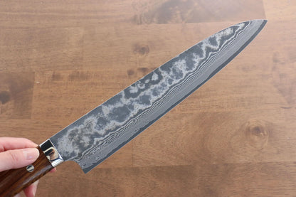 Marke Takeshi Saji R2/SG2 Mehrzweckmesser aus schwarzem Damaststahl, japanisches Gyuto-Messer, 270 mm Griff aus Lim-Holz