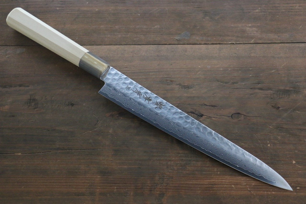 Sakai Takayuki 45 Layer Damascus AUS-10 Stain Resistant Steel Sujihiki Sushi Japanese Chef Knife 240mm - Japanny - Best Japanese Knife