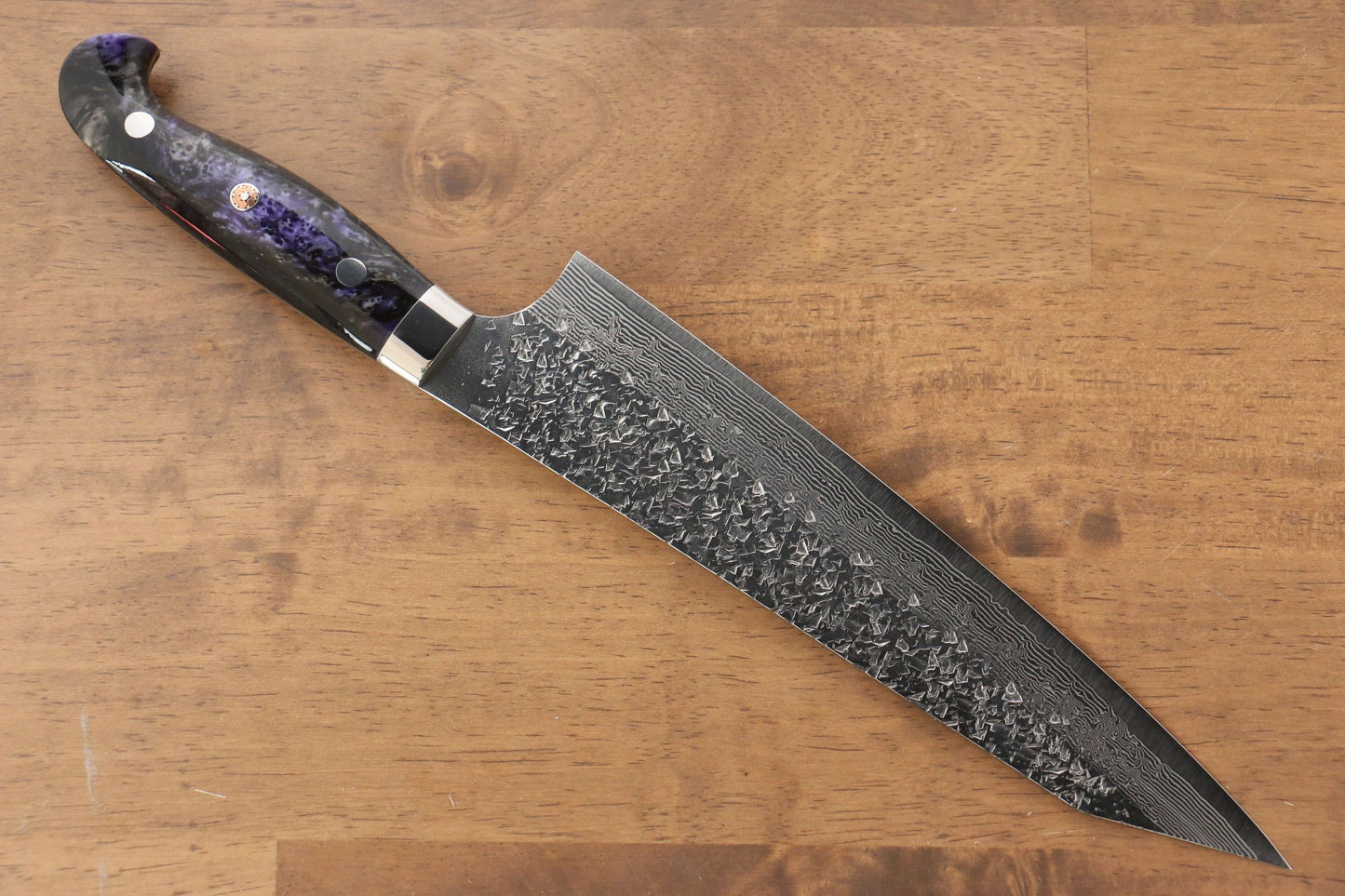 Yu Kurosaki Shizuku R2/SG2 Hammered Gyuto Japanese Knife 210mm Black Acrylic Handle - Japanny - Best Japanese Knife