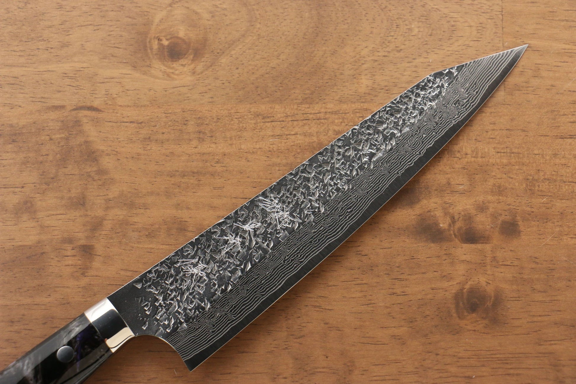 Yu Kurosaki Shizuku R2/SG2 Hammered Gyuto Japanese Knife 210mm Black Acrylic Handle - Japanny - Best Japanese Knife