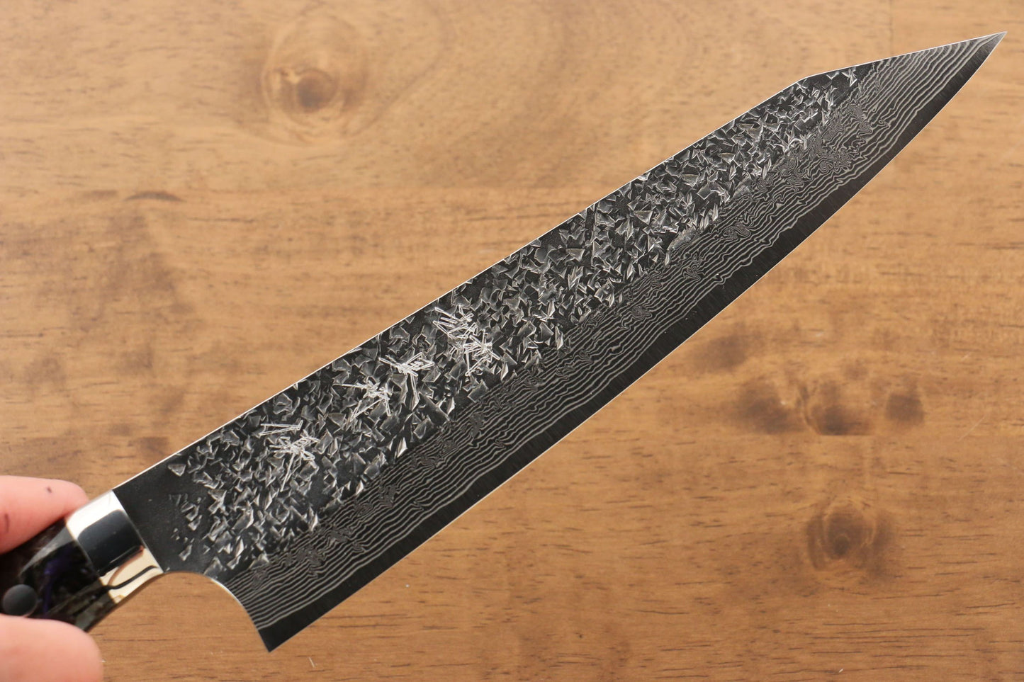 Yu Kurosaki Shizuku R2/SG2 Hammered Gyuto Japanese Knife 210mm Black Acrylic Handle - Japanny - Best Japanese Knife