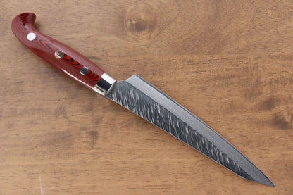 Yu Kurosaki Fujin SPG2 Hammered Petty-Utility Japanese Knife 150mm Red Micarta Handle - Japanny - Best Japanese Knife