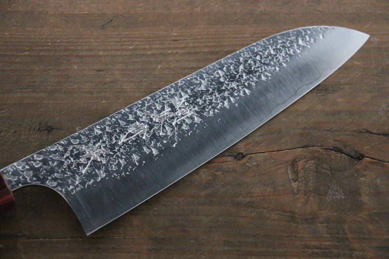 Yu Kurosaki Shizuku R2/SG2 Hammered Santoku Japanese Chef Knife 180mm - Japanny - Best Japanese Knife