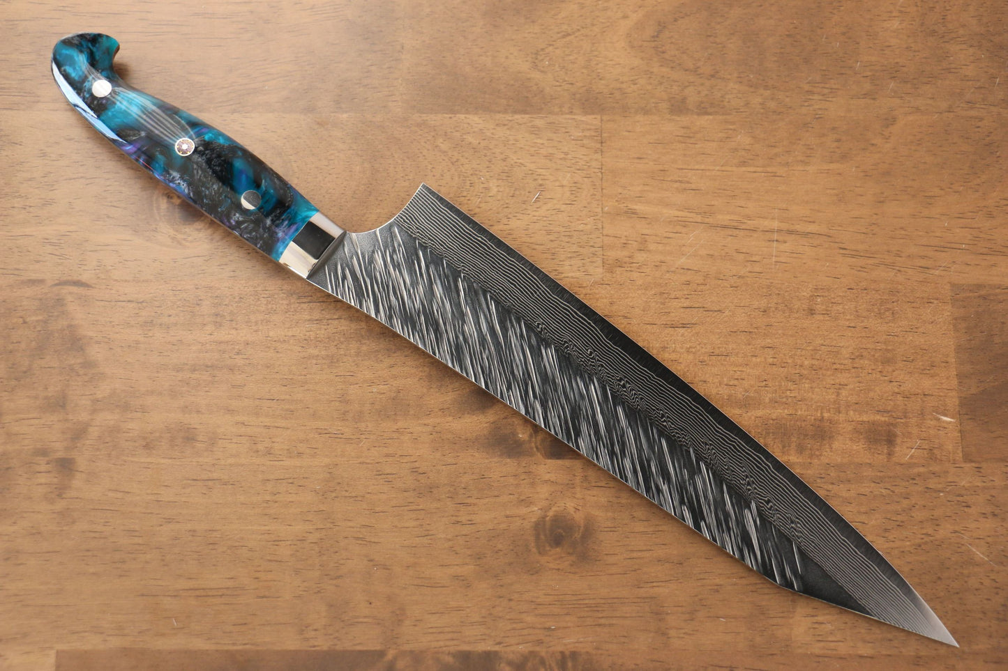 Yu Kurosaki Fujin SPG2 Hammered Gyuto Japanese Knife 240mm Blue purple Acrylic Handle - Japanny - Best Japanese Knife