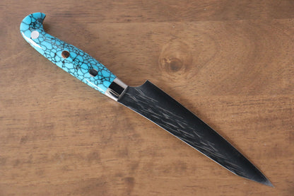 Yu Kurosaki Juhyo SPG2 Hammered Petty-Utility Japanese Knife 150mm Turquoise Handle - Japanny - Best Japanese Knife