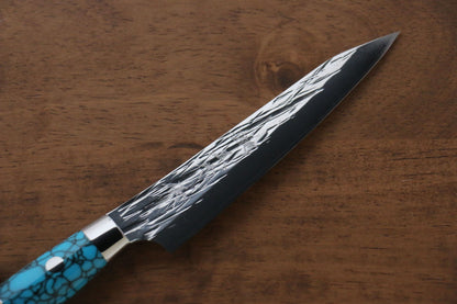 Yu Kurosaki Juhyo SPG2 Hammered Petty-Utility Japanese Knife 150mm Turquoise Handle - Japanny - Best Japanese Knife