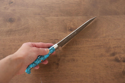 Yu Kurosaki Juhyo SPG2 Hammered Petty-Utility Japanese Knife 150mm Turquoise Handle - Japanny - Best Japanese Knife