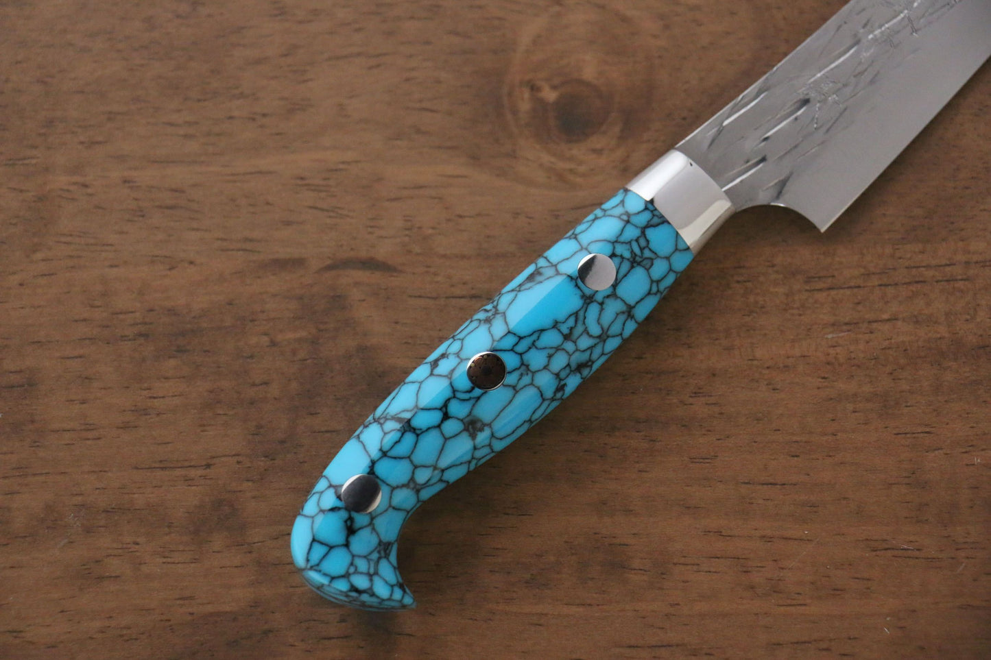 Yu Kurosaki Juhyo SPG2 Hammered Petty-Utility Japanese Knife 150mm Turquoise Handle - Japanny - Best Japanese Knife