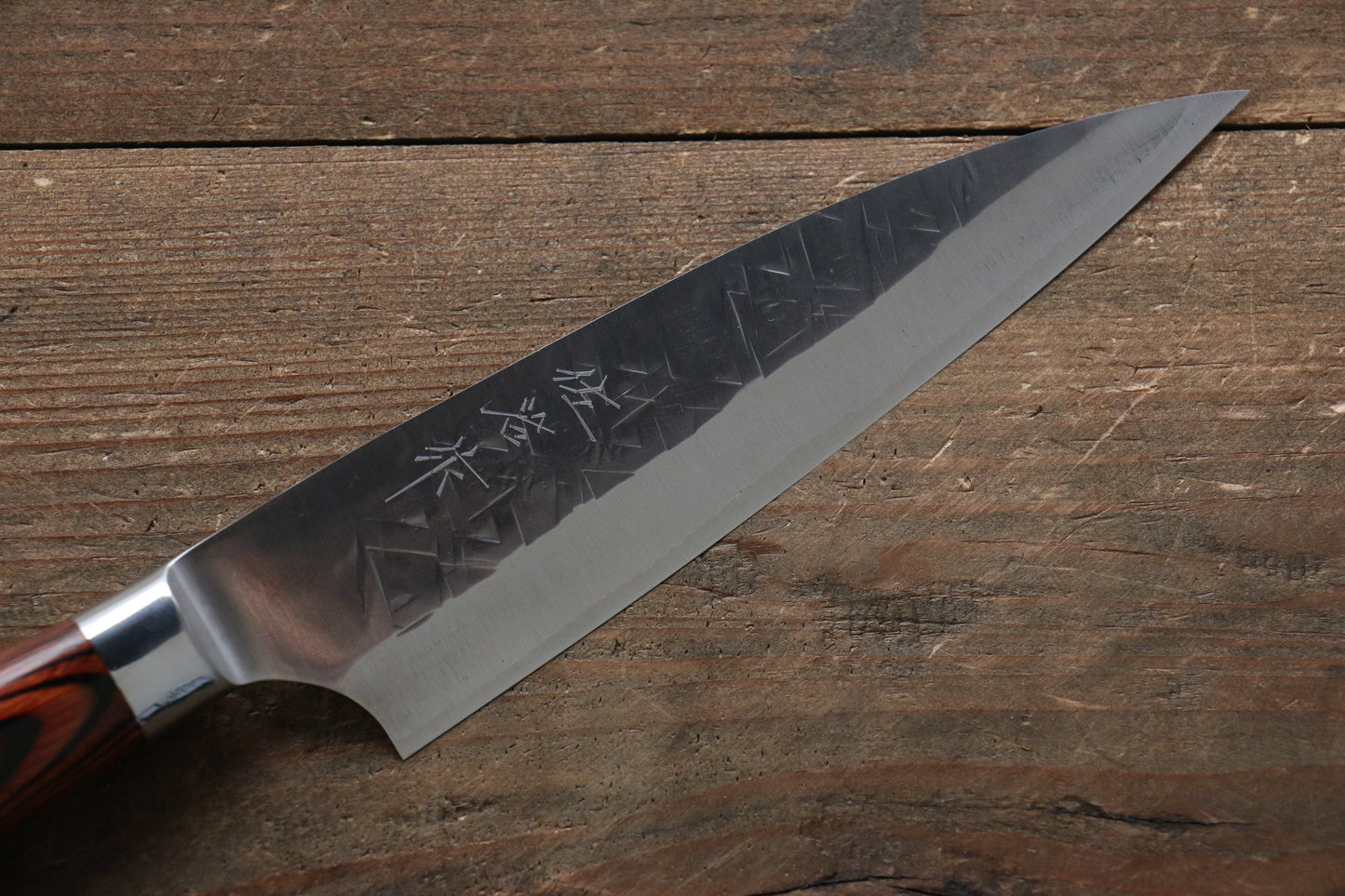 Takeshi Saji SRS13 Hammered Petty-Utility Japanese Knife 130mm with Red Pakka wood Handle - Japanny - Best Japanese Knife