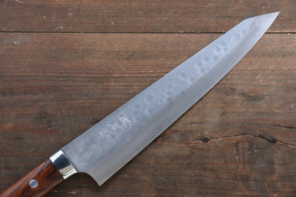 Takeshi Saji SRS13 Hammered Damascus Kiritsuke Japanese Chef Knife 240mm (Slender) with Iron Wood handle handle - Japanny - Best Japanese Knife