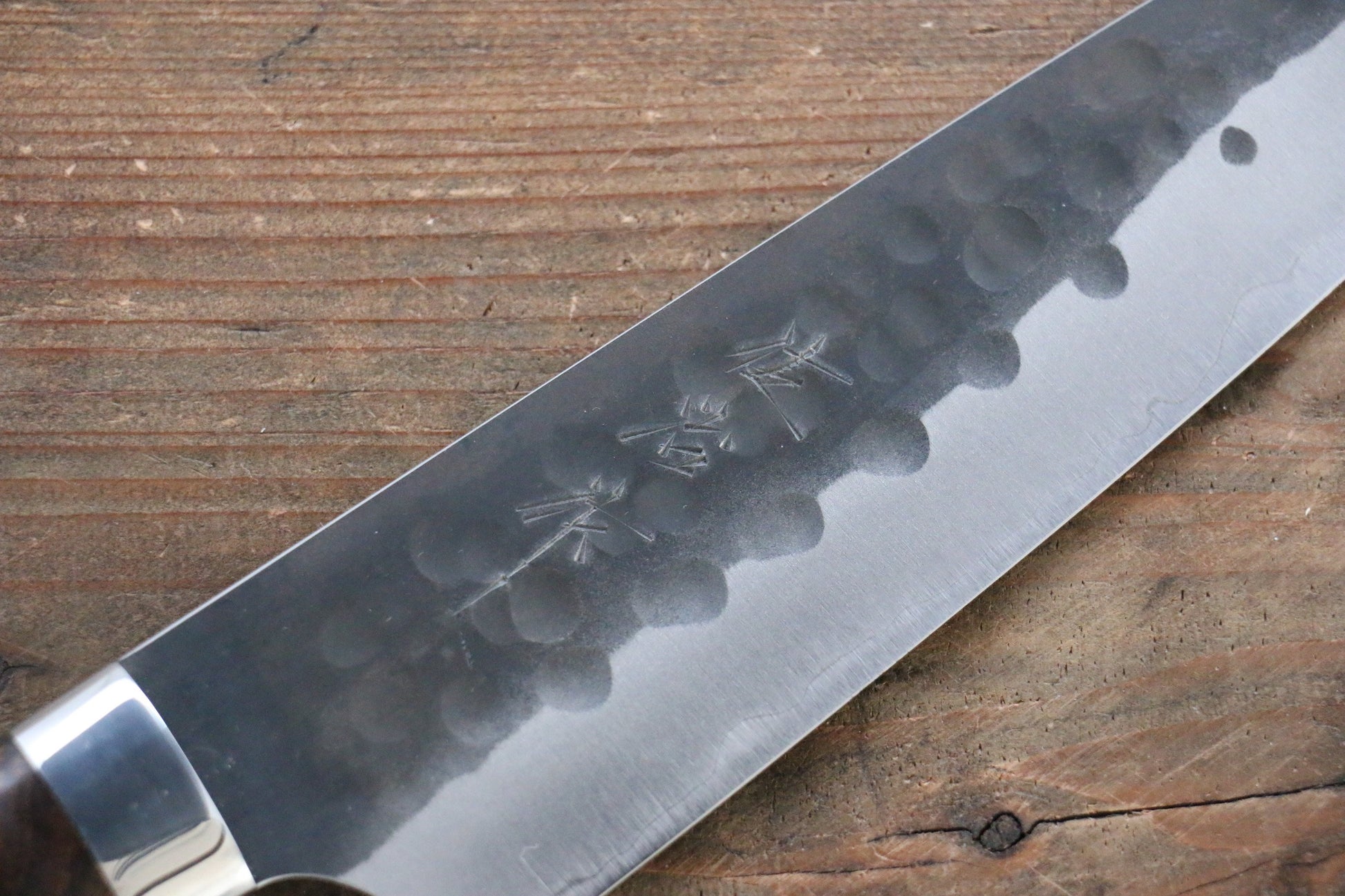 Takeshi Saji Blue Super Hammered  Gyuto Japanese Chef Knife 180mm with Iron Wood Handle - Japanny - Best Japanese Knife