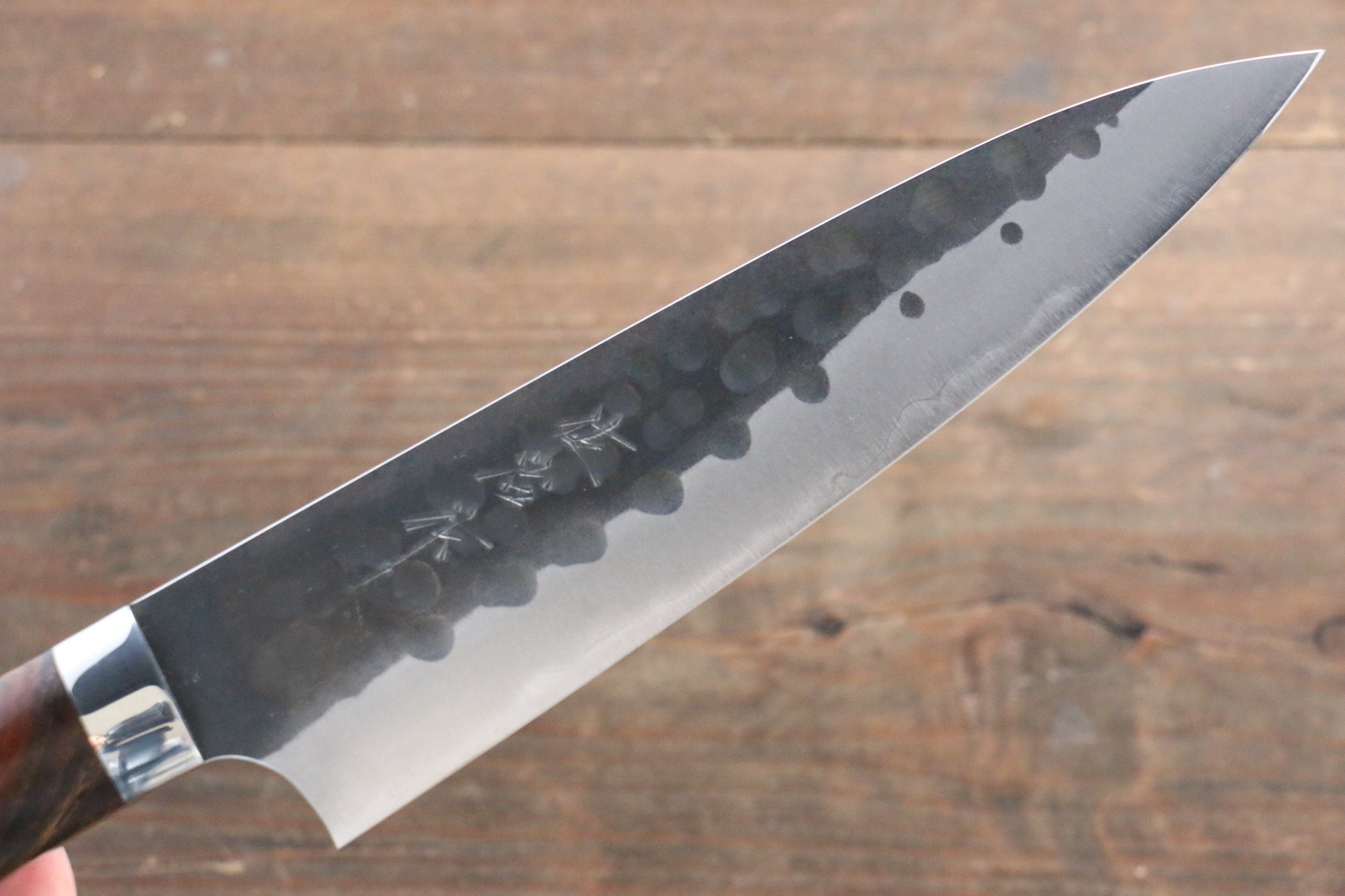 Takeshi Saji Blue Super Hammered  Gyuto Japanese Chef Knife 180mm with Iron Wood Handle - Japanny - Best Japanese Knife