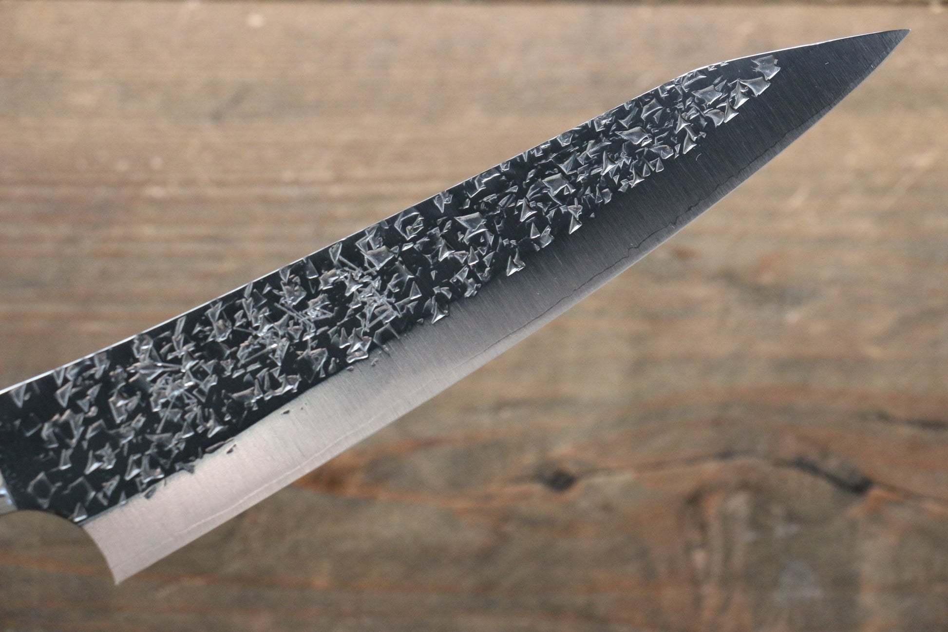 Yu Kurosaki Shizuku R2/SG2 Hammered Petty-Utility Japanese Knife 150mm with Stabilized wood Handle - Japanny - Best Japanese Knife