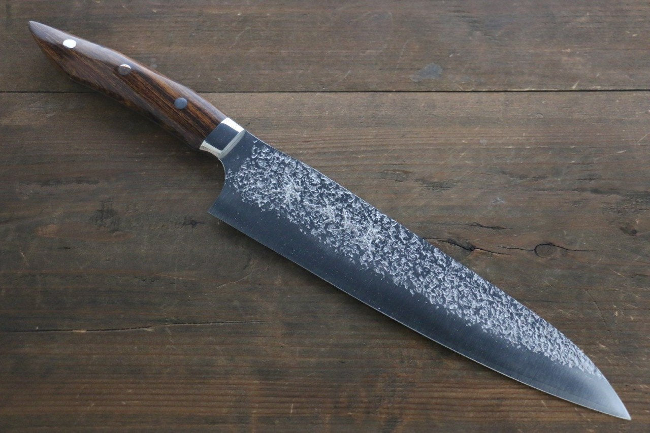 Yu Kurosaki Shizuku R2/SG2 Hammered Gyuto Japanese Chef Knife 240mm with Iron Wood Handle - Japanny - Best Japanese Knife