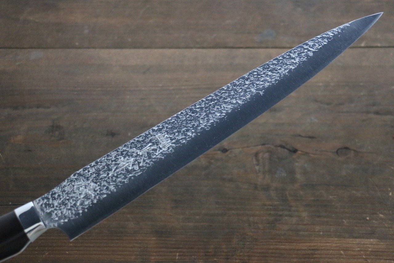 Yu Kurosaki Shizuku R2/SG2 Hammered Sujihiki Japanese Chef Knife 270mm with Iron Wood Handle - Japanny - Best Japanese Knife