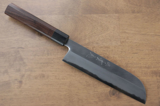 Jikko-Marke Nr. 2, weißes Usuba-Spezialmesser für Obst und Gemüse (halbmondförmiges Messer), 180 mm japanisches Messer mit Sandelholzgriff 