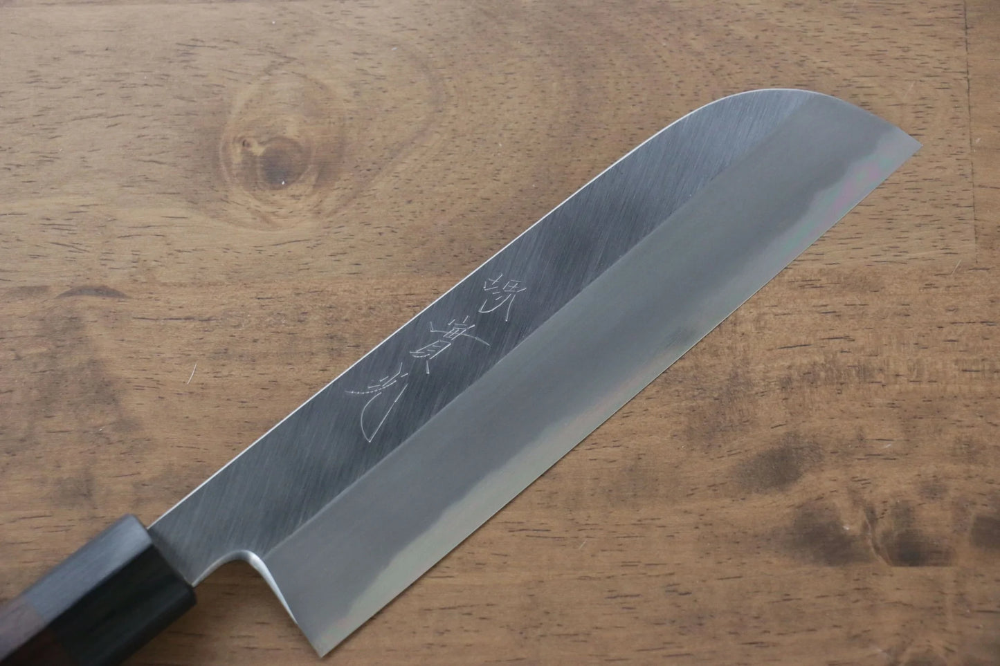 Thương hiệu Jikko Thép trắng No.2 Dao chuyên dụng rau củ quả Usuba (hình dao lưỡi liềm) dao Nhật 180mm chuôi dao gỗ Đàn Hương
