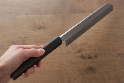 Thương hiệu Jikko Thép trắng No.2 Dao chuyên dụng rau củ quả Usuba (hình dao lưỡi liềm) dao Nhật 195mm chuôi dao gỗ Đàn Hương