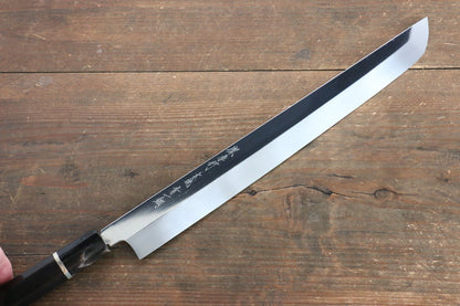 Sakai Takayuki Honyaki Blue Steel No.1 Mirrored Finish Sakimaru Takohiki Japanese Knife 300mm with Ebony with Ring Handle with Saya - Japanny - Best Japanese Knife