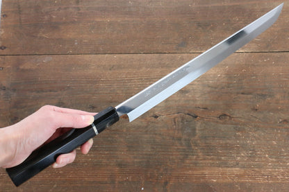 Sakai Takayuki Honyaki Blue Steel No.1 Mirrored Finish Sakimaru Takohiki Japanese Knife 300mm with Ebony with Ring Handle with Saya - Japanny - Best Japanese Knife