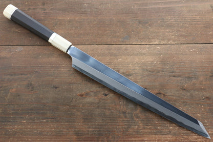 Sakai Takayuki Blue Steel No.1 Yanagiba Japanese Knife 300mm with Chinese Quince with Triple Ring Handle with Saya - Japanny - Best Japanese Knife