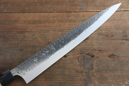 Yu Kurosaki Blue Super Clad Hammered Kurouchi Sujihiki Japanese Chef Knife 270mm with Padoauk Handle - Japanny - Best Japanese Knife