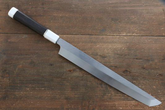 Sakai Takayuki Genbu Honyaki White Steel No.2  Sakimaru Yanagiba Japanese Knife 300mm with Ebony with Double Ring Handle with Saya - Japanny - Best Japanese Knife