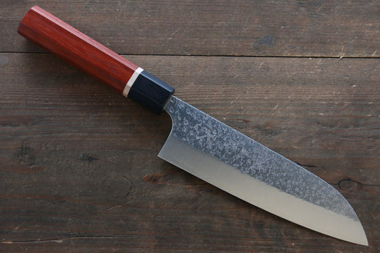 Yu Kurosaki R2/SG2 Hammered Santoku Japanese Chef Knife 165mm with Padoauk handle - Japanny - Best Japanese Knife