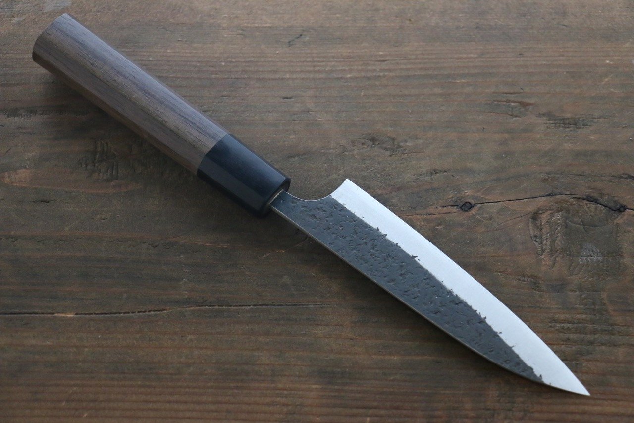 Yu Kurosaki Blue Super Clad Hammered Kurouchi Petty Japanese Chef Knife 120mm - Japanny - Best Japanese Knife
