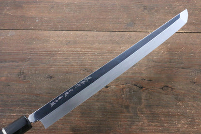 Sakai Takayuki Honyaki Blue Steel No.2 Mirrored Finish Sakimaru Takohiki Japanese Knife 300mm with Ebony with Ring Handle with Saya - Japanny - Best Japanese Knife