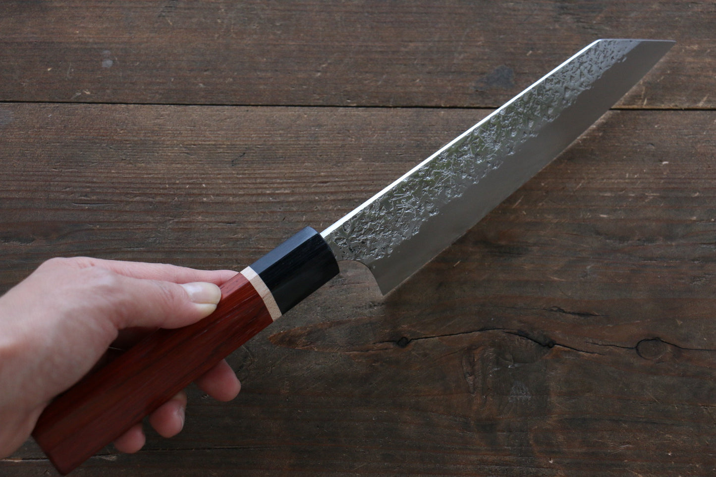 Yu Kurosaki R2/SG2 Hammered Bunka Japanese Chef Knife 165mm with Padoauk handle - Japanny - Best Japanese Knife