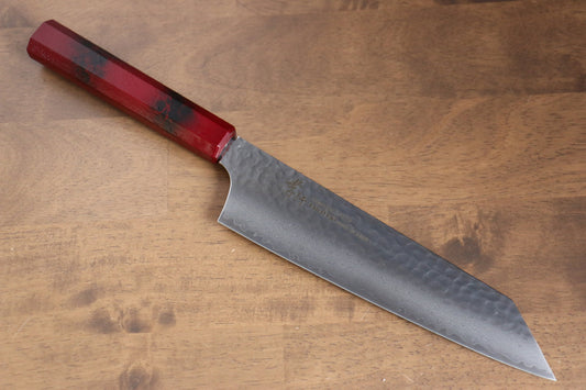 Marke Sakai Takayuki Sieben Farben VG10 33 Schichten Gyuto-Mehrzweckmesser (schwertförmige Klinge) Japanisches Messer 190 mm Griff aus ABS-Kunststoff (rote Schildkrötenpanzerfarbe)