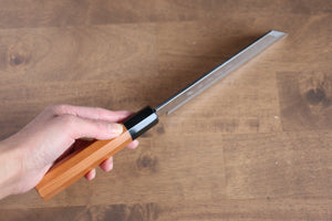 Marke Sakai Takayuki Hakugin Edelstahl Hochglanzpoliert Spezialisierter Gemüseschäler Mukimono Japanisches Messer 180 mm mit Griff aus Eibenholz