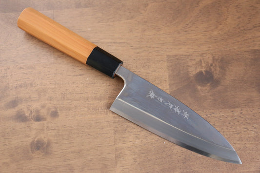 Thương hiệu Sakai Takayuki Hakugin INOX Tráng gương  Dao làm cá chuyên dụng Deba dao Nhật 150mm chuôi dao gỗ Thủy Tùng