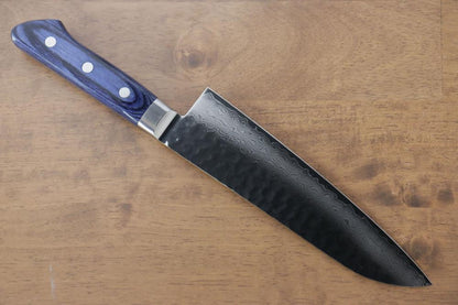 Thương hiệu Seisuke Seiun VG10 33 lớp  Thép Damascus Dao đa năng Santoku dao Nhật 180mm gỗ ép xanhChuôi dao