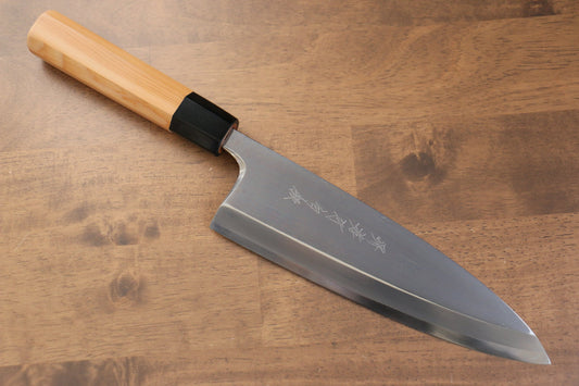 Marke Sakai Takayuki Hakugin INOX Hochglanzpoliertes Spezialfischmesser Deba Japanisches Messer 210 mm Griff aus Eibenholz