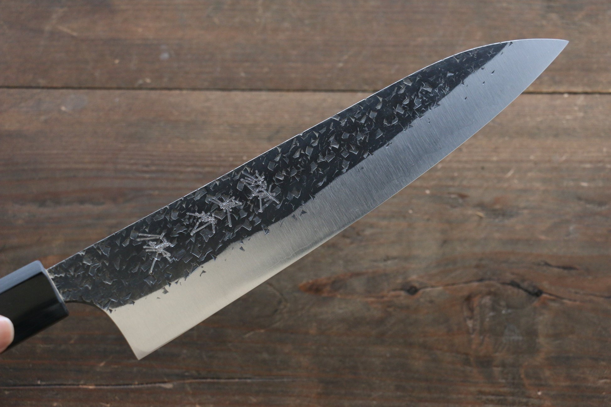 Yu Kurosaki Blue Super Clad Hammered Kurouchi Gyuto Japanese Chef Knife 210mm with Padoauk Handle - Japanny - Best Japanese Knife