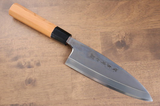 Marke Sakai Takayuki Hakugin INOX Hochglanzpoliertes Spezialfischmesser Deba Japanisches Messer 180 mm Griff aus Eibenholz