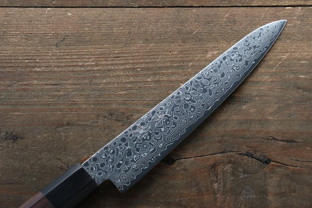 Dao đa năng Petty  Seisuke lưỡi thép cao cấp Damascus AUS10 kích thước 150mm chuôi dao gỗ ép