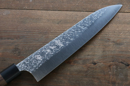 Yu Kurosaki Shizuku R2/SG Hammered Gyuto Japanese Chef Knife 210mm with Shitan handle (Black) - Japanny - Best Japanese Knife