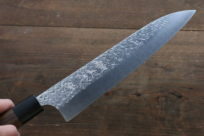 Yu Kurosaki Shizuku R2/SG Hammered Gyuto Japanese Chef Knife 210mm with Shitan handle (Black) - Japanny - Best Japanese Knife