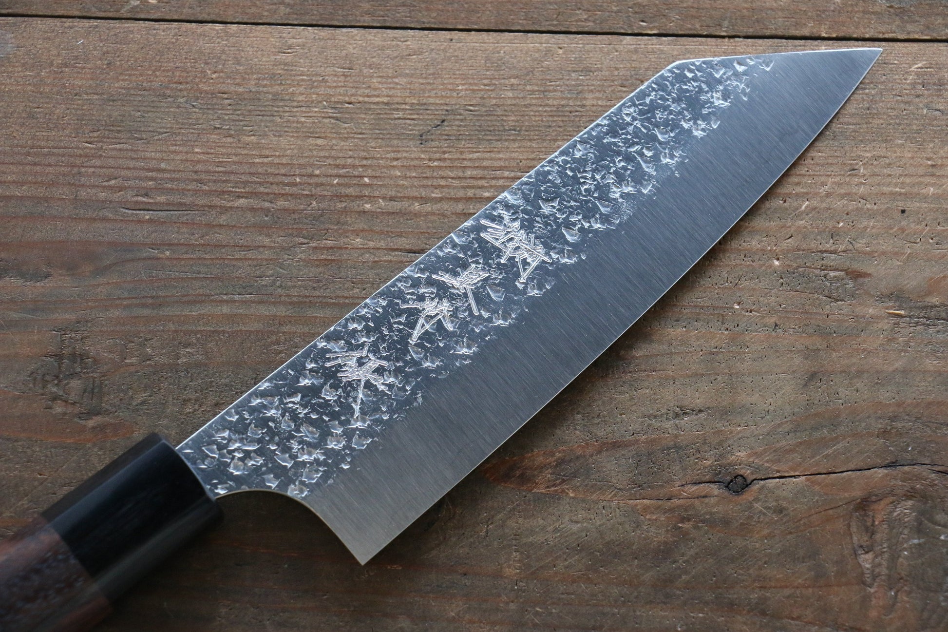 Yu Kurosaki Shizuku R2/SG Hammered Bunka Japanese Chef Knife 165mm with Shitan handle (Black) - Japanny - Best Japanese Knife