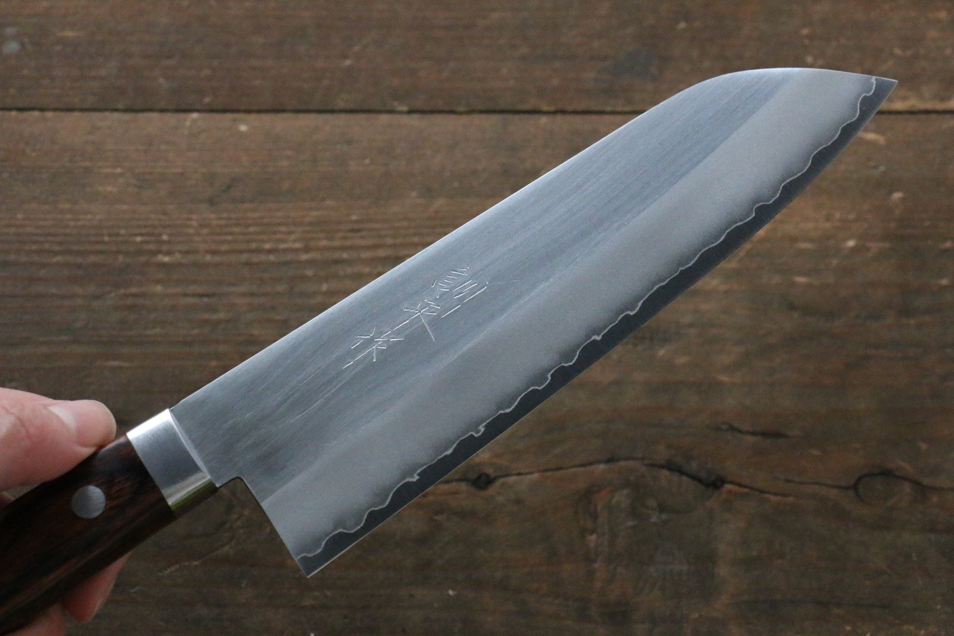 Kunihira VG1 Migaki Finished Santoku Japanese Knife 170mm with Mahogany Handle - Japanny - Best Japanese Knife