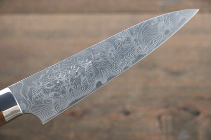 Saji R2/SG2 Diamond Finish Damascus Petty Japanese Chef Knife 135mm with Iron Wood handle - Japanny - Best Japanese Knife