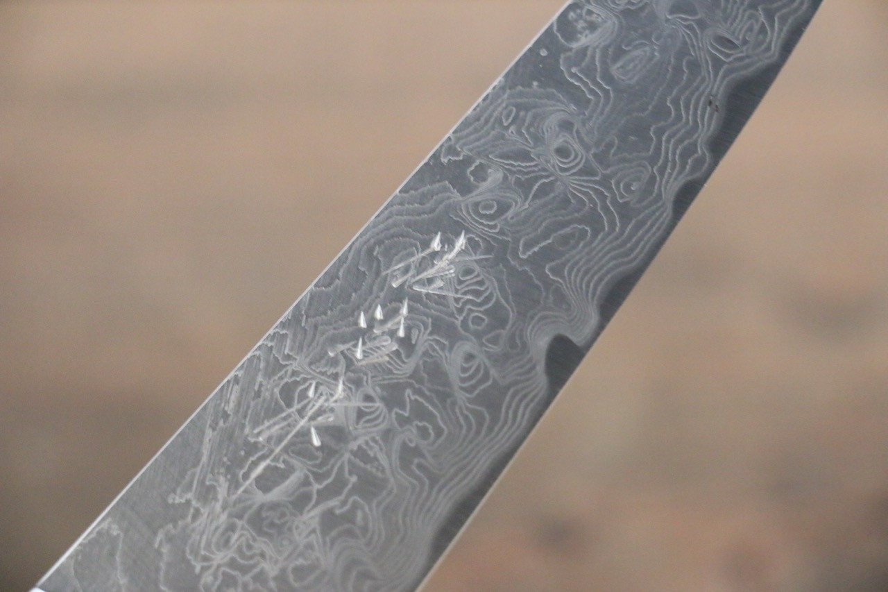 Saji R2/SG2 Diamond Finish Damascus Petty Japanese Chef Knife 135mm with Iron Wood handle - Japanny - Best Japanese Knife