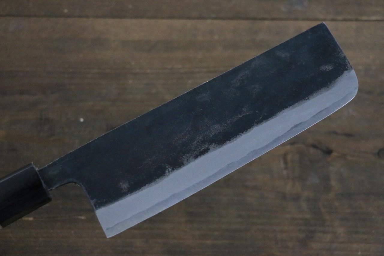 Sakai Takayuki Blue Steel No.2 Kurouchi Nakiri 170mm - Japanny - Best Japanese Knife