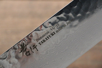 Sakai Takayuki VG10 33 Layer Damascus Nakiri Japanese Knife 170mm with Keyaki (Japanese Elm) Handle - Japanny - Best Japanese Knife