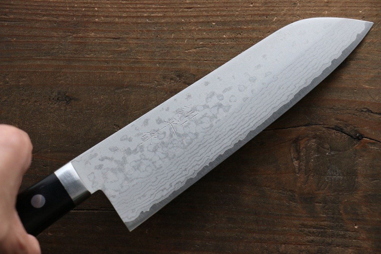 Kunihira Sairyu VG10 Damascus Santoku Japanese Chef Knife 170mm - Japanny - Best Japanese Knife